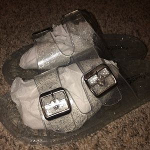 Clear jelly slip on sandals